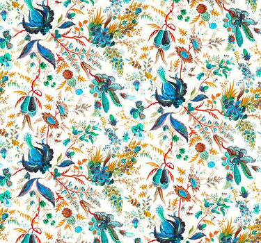 Wonderland Floral Lapis & Emerald & Carnelian Fabric